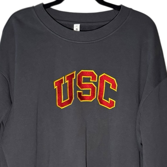 LULULEMON x USC Trojans Perfectly Oversized Black Crew Neck Sweatshirt Size 6 - Picture 4 of 7